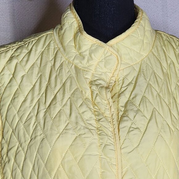 Croft & Barrow Lemon Yellow Poly Fully Lined Quilted Snap Front Vest Size XL - Picture 2 of 16